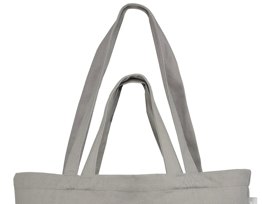 Handle details of the cotton tote bags