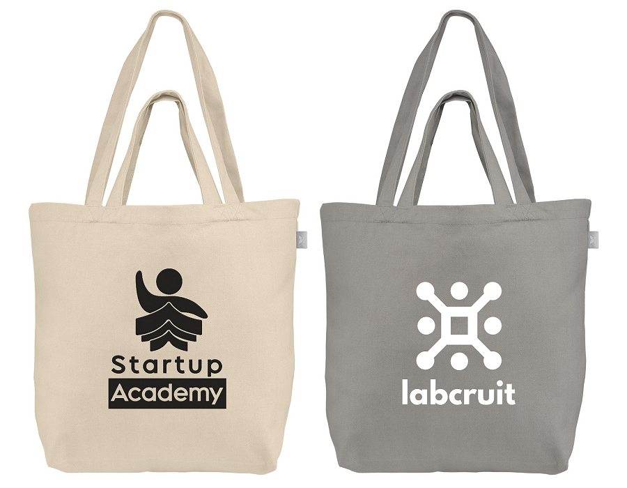 Printed recycled cotton tote bags 280g