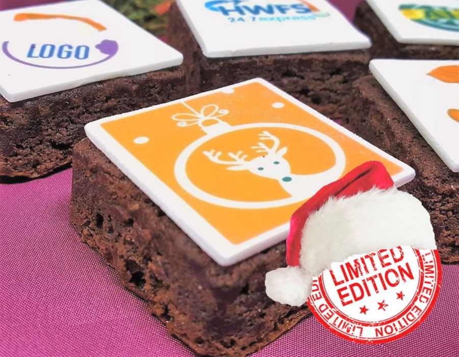 Promotional Cake Bites of Chocolate Orange Brownies for Christmas