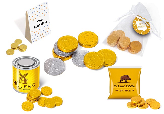 Logo branded chocolate coins