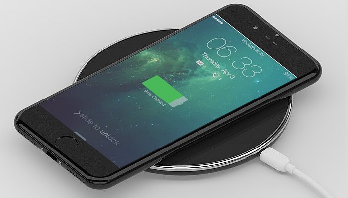 Express QI Wireless Chargers with a black surface