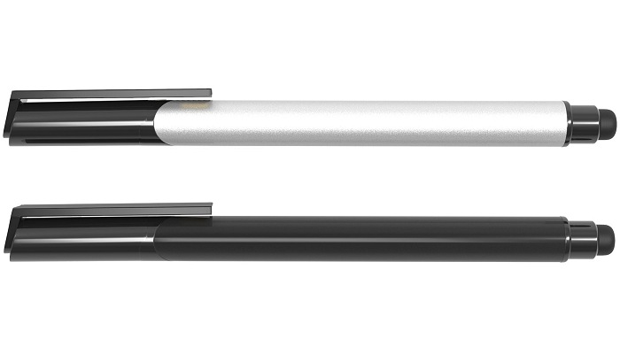 Stylus Pen USB Stick E-Touchpen black and silver edge view