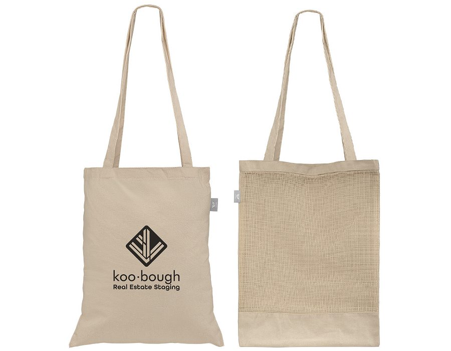 Recycled cotton & mesh tote bags