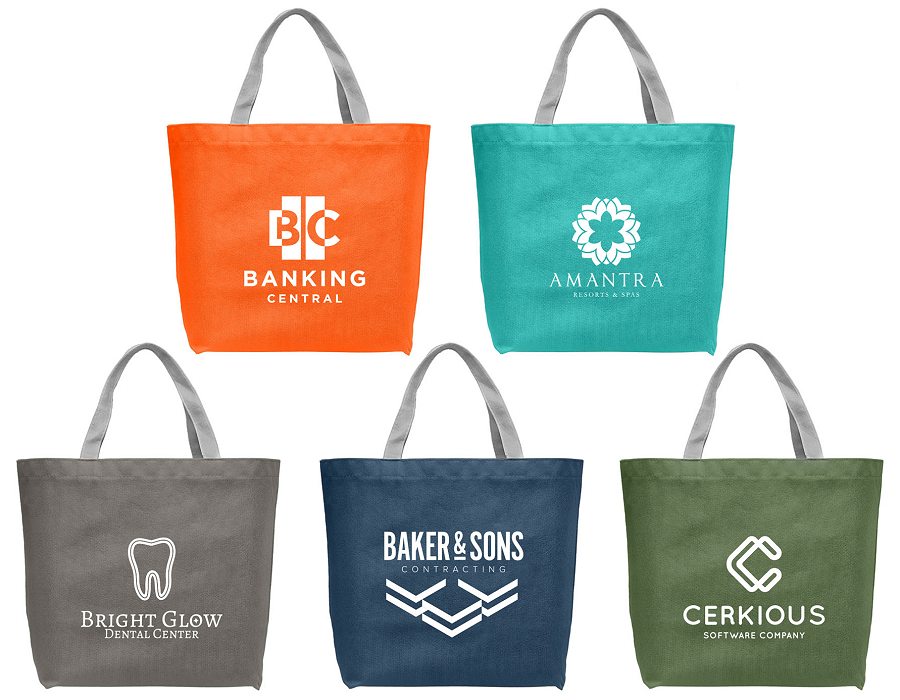 Recycled plastic promotional tote shopper bags