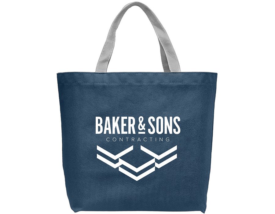 Navy Blue logo branded tote shopper bag