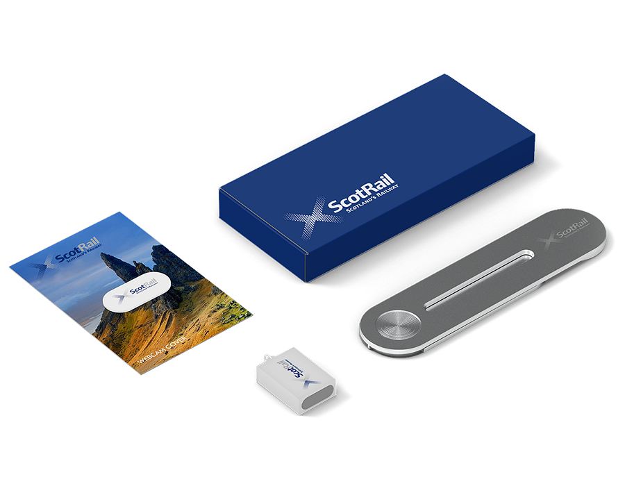 Remote work gift set branded with Scotrail