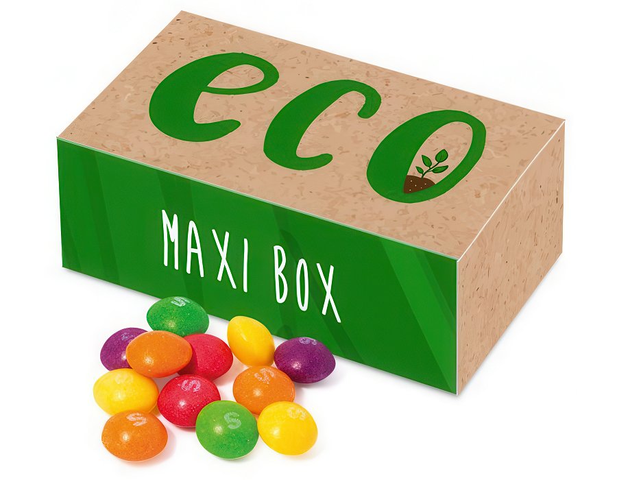 Custom Logo Maxi Rectangle Card Box of Skittles Sweets