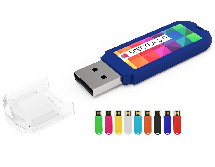 Spectra 3.0 USB Stick Domed with a custom logo