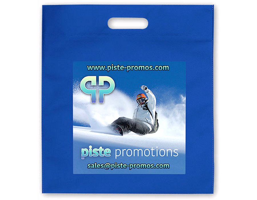 Tote bag with blue fabric with full colour print