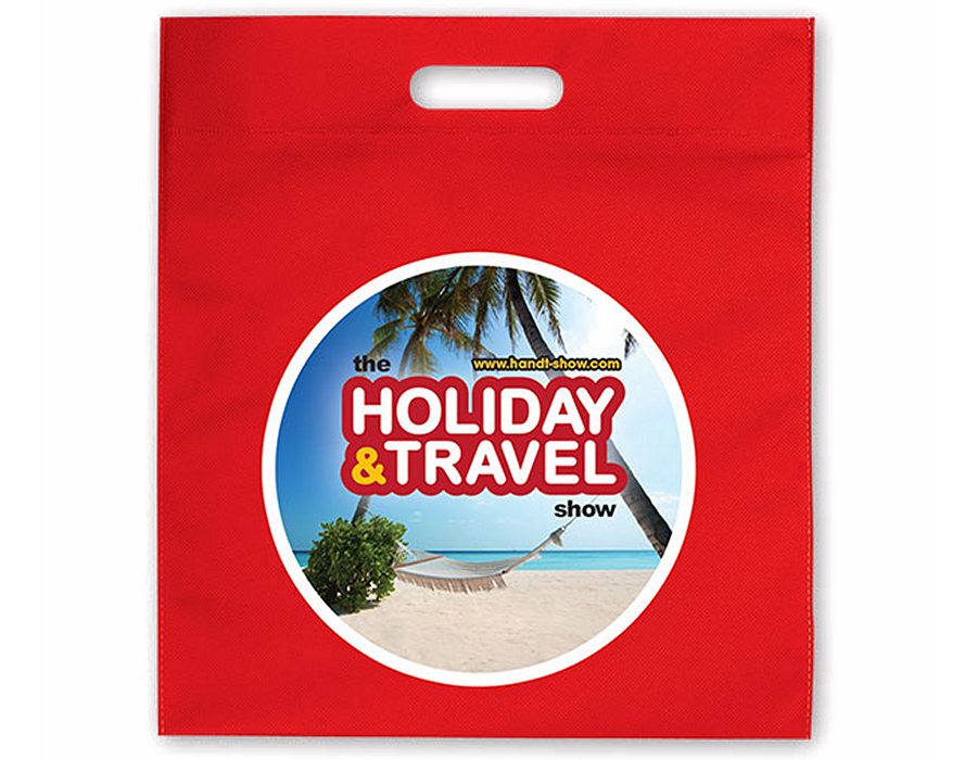 Tote bag with red material with full colour print