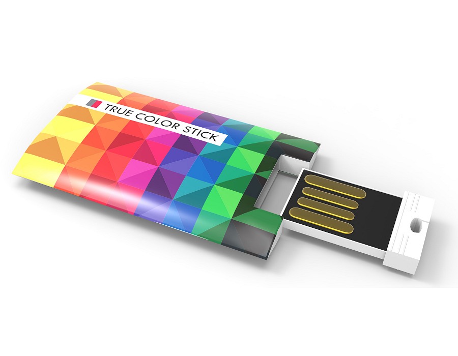 True Colour USB Stick Pantone Matched with a custom logo