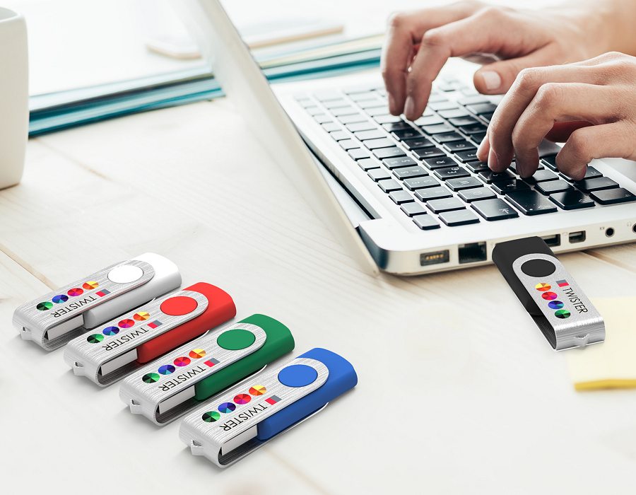 USB drives with laptop computer