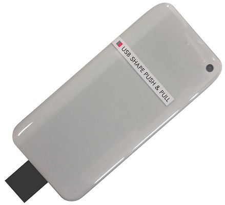 Rear view of the USB Shapes Push & Pull with mobile phone shape