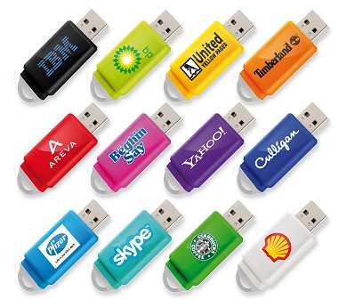 USB Stick Slider in twelve standard colours