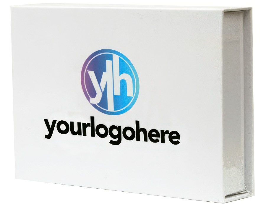 Logo printed white flip top box